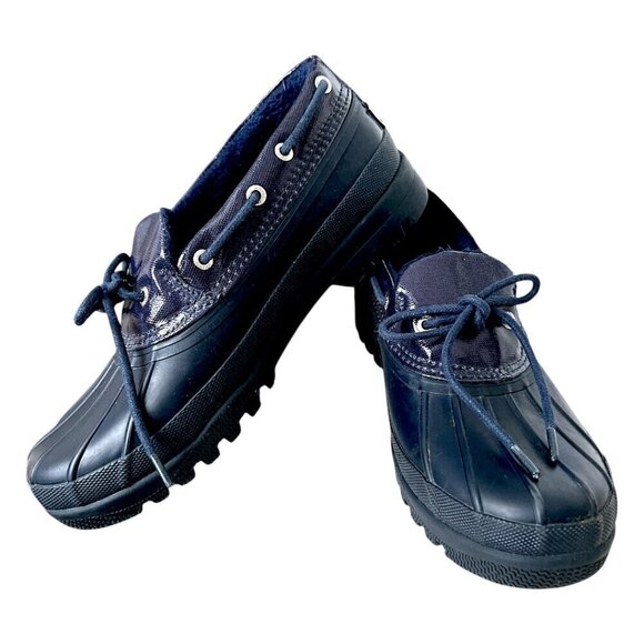 Women's Navy Blue Sperry Duckling Rubber Waterproof Shoes Rubber Slip On Sz 7.5 - Picture 7 of 13